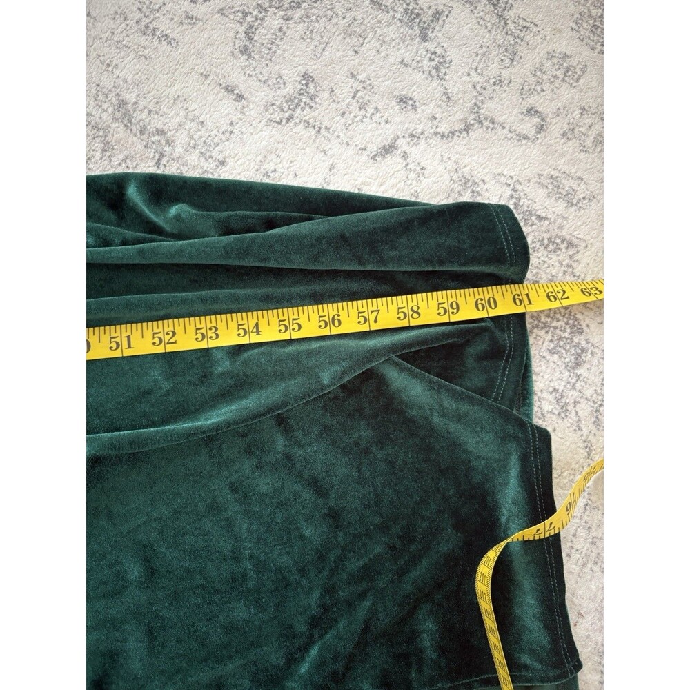 Lulus Notorious Icon Emerald Green Velvet Asymmetrical Maxi Dress Size Medium - Picture 6 of 9